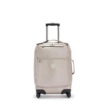 Kipling Darcey Small Metallic Carry-On Rolling Matkalaukut Beige | FI 1743VR